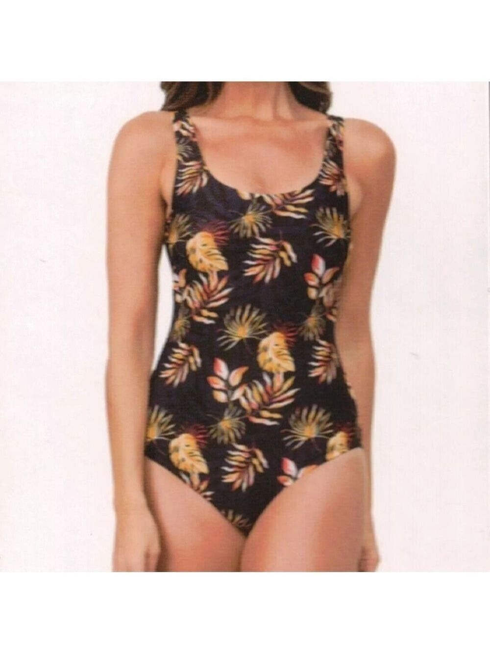 Ocean Pacific Tropical Leaf Print One Piece Swimsuit